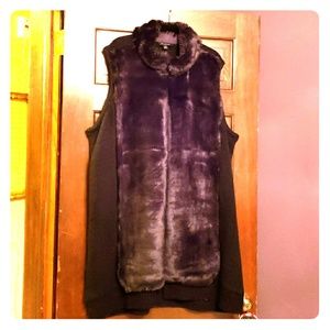 Faux Fur front sweater vest